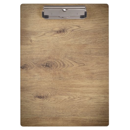 Minimales Schlichtes Foto aus Holz braun Klemmbrett (Vorderseite)
