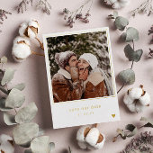 Minimales Schriftart-Schreibmaschine Gold-Herz-Fot Folieneinladung