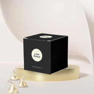 Minimales Schwarz-Kleinunternehmen-Farblogo Geschenkschachtel