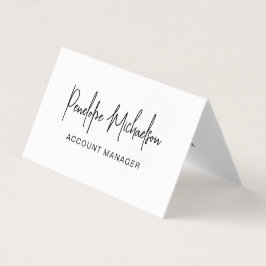 Minimales Schwarz mit moderner Schrift und QR-Code Visitenkarten