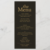 Minimales Schwarz-Rahmen-Abendessen Menükarte (Vorderseite)