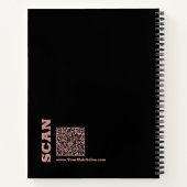 Minimales Schwarz-Rosa-Logo-Stylistin-Motto Notizblock (Rückseite)