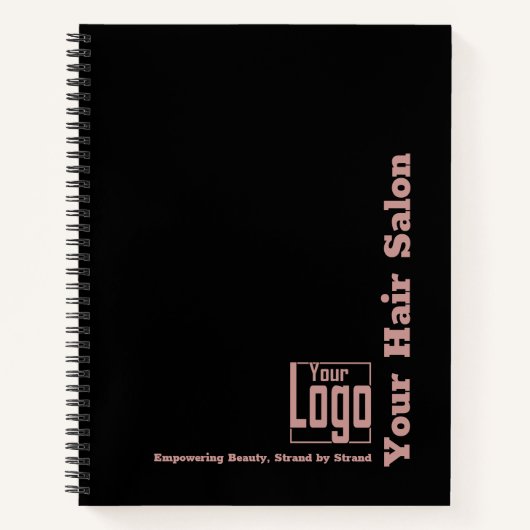 Minimales Schwarz-Rosa-Logo-Stylistin-Motto Notizblock (Vorderseite)