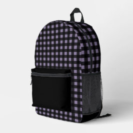 Minimales Schwarz- und Lavenderschatten-Kariertes  Bedruckter Rucksack