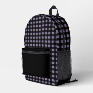 Minimales Schwarz- und Lavenderschatten-Kariertes Bedruckter Rucksack