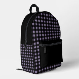 Minimales Schwarz- und Lavenderschatten-Kariertes  Bedruckter Rucksack