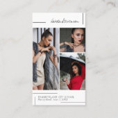 Minimales Schwarz-Weiß-Abschluss-Foto Visitenkarte (Vorderseite)