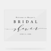 Minimales Schwarz-Weiß-Brautparty Willkommen Acrylschild (Vorderseite)