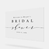 Minimales Schwarz-Weiß-Brautparty Willkommen Acrylschild (Winkel)