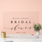 Minimales Schwarz-Weiß-Brautparty Willkommen Acrylschild (Hochzeit)