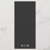 Minimales Schwarz & Weiß fett elegantes Hochzeitsm Menükarte (Rückseite)