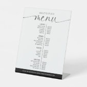 Minimales Schwarz-Weiß-Friseur-Salon-Menü Sockelschild (Vorderseite)