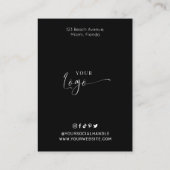 Minimales Schwarz-Weiß-Lash-Client-Formular Visitenkarte (Rückseite)