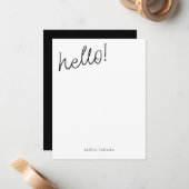 Minimales Schwarz-Weiß-Lässiges Skript Mitteilungskarte (Vorderseite/Rückseite Beispiel)