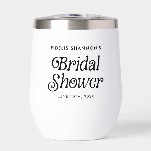 Minimales Schwarz-Weiß-Retro-Brautparty (Vorderseite)