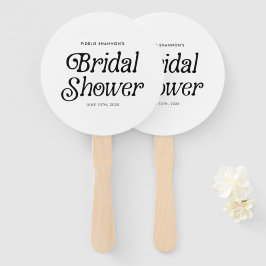 Minimales Schwarz-Weiß-Retro-Brautparty Fächer