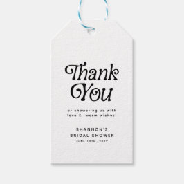 Minimales Schwarz-Weiß-Retro-Brautparty Geschenkanhänger