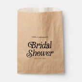 Minimales Schwarz-Weiß-Retro-Brautparty Geschenktütchen (Vorderseite)