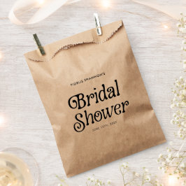 Minimales Schwarz-Weiß-Retro-Brautparty Geschenktütchen