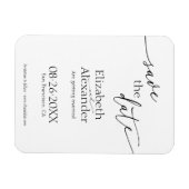 Minimales Schwarz-Weiß-Skript Save the Date Extrav Magnet (Horizontal)