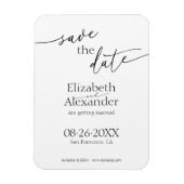 Minimales Schwarz-Weiß-Skript Save the Date Extrav Magnet (Vertikal)