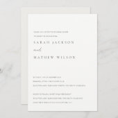 Minimales Schwarz-Weiß-Typografie-Probe-Dinner Einladung (Vorne/Hinten)