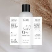 Minimales Schwarz-weißes 8 OZ Cosmo-Sprühflaschen- Schaumweinetikett