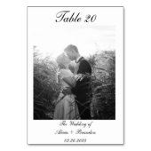 Minimales Schwarz-weißes Calligrafy Script-Foto Tischnummer (Rückseite)