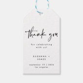 Minimales Schwarz-weißes geometrisches Handgeschri Geschenkanhänger (Vorderseite)