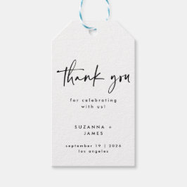 Minimales Schwarz-weißes geometrisches Handgeschri Geschenkanhänger