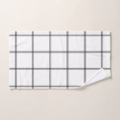 Minimales Schwarz-weißes Gitterlabor #1 Badhandtuch Set (Handtuch)
