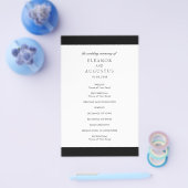 Minimales Schwarz-weißes Hochzeitsprogramm für Ele (Einzeln)