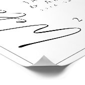 Minimales Schwarz-weißes Script-Wedding Willkommen Poster (Ecke)