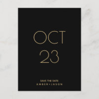 Minimales Schwarzes und Gold modern Save the Date