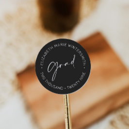 Minimales Script-Abschluss-Einladungsaufkleber Runder Aufkleber