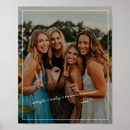 Minimales Script Best Friends Keepake Foto Poster (Vorne)