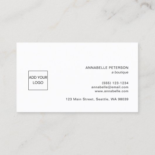 Minimales Script Black Danke Logo Visitenkarte (Rückseite)