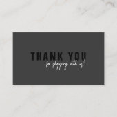 Minimales Script Black Danke Logo Visitenkarte (Vorderseite)