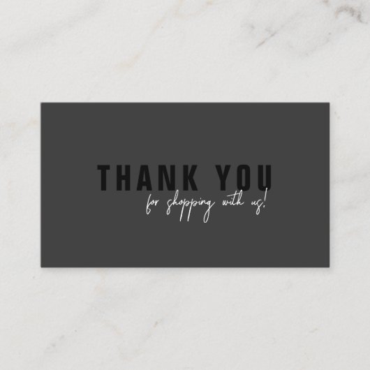 Minimales Script Black Danke Logo Visitenkarte (Vorderseite)