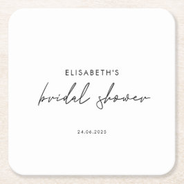 Minimales Script-Brautparty einladen Rechteckiger Pappuntersetzer