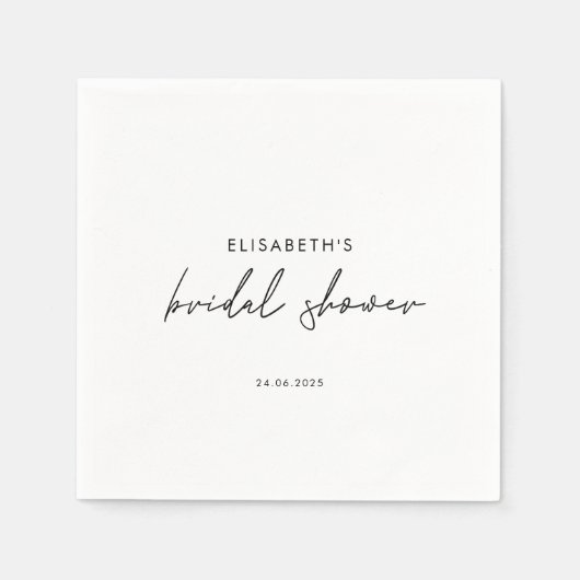 Minimales Script-Brautparty einladen Serviette (Vorderseite)