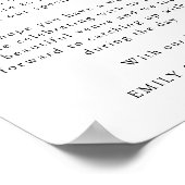 Minimales Script Dankeschön Brief an Hochzeitsgäst Poster (Ecke)