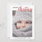 Minimales Script-Foto Frohe Weihnachten (Vorderseite)