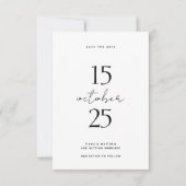 Minimales Script-Foto Hochfahren speichern Sie das Save The Date (Vorderseite)