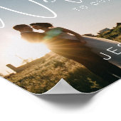 Minimales Script-Foto Hochzeit Begrüßungszeichen Poster (Ecke)