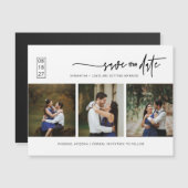 Minimales Script-Foto Save the Date Magnetkarte (Vorne/Hinten)