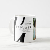 Minimales Script Graduate Foto Abschluss Geschenk Kaffeetasse (Vorderseite Links)
