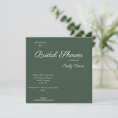 Minimales Script Highland Moss Green Brautparty Einladung (Stehend Vorderseite)
