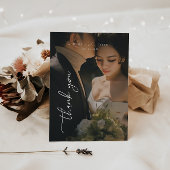 Minimales Script-Hochzeitsskript-Foto Dankeskarte