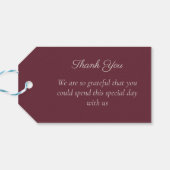 Minimales Script Lila Plum Favor Tag Geschenkanhänger (Rückseite Horizontal)